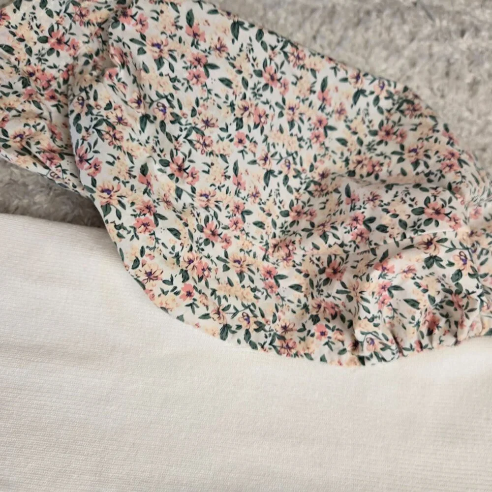 Anthropologie Puff-Sleeve Floral Sweater Size Xs
